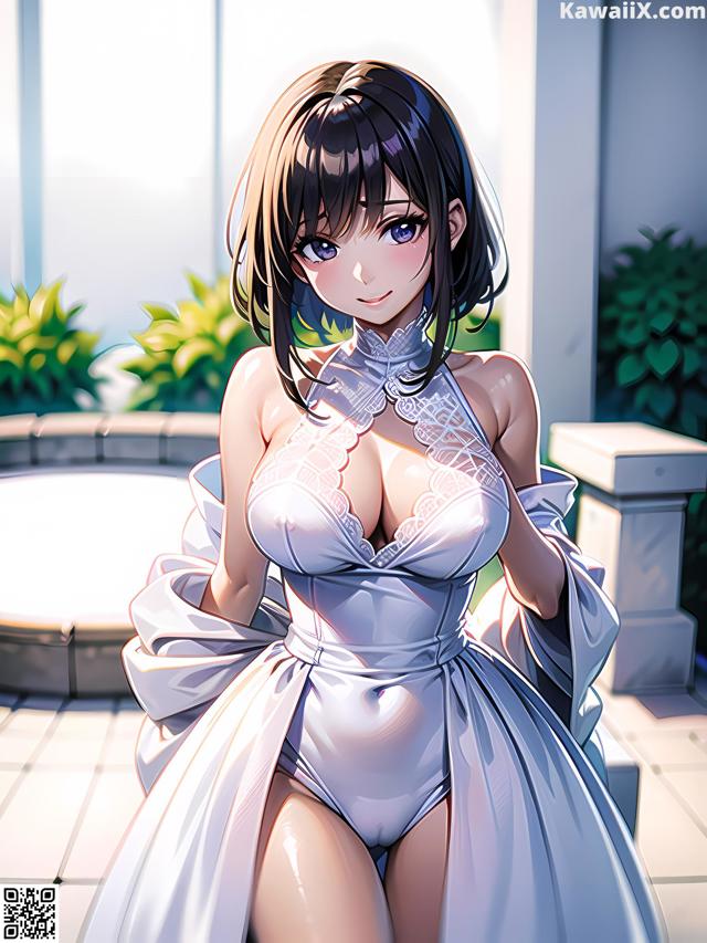 Hentai - 华彩繁花 Set 2 20230602 Part 2 No.fed4b0 A woman in a white dress sitting on a bench.