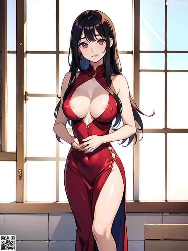 Hentai - 华彩繁花 Set 1 20230602 Part 29 No.4ed9ae A woman in a red dress standing in front of a window.
