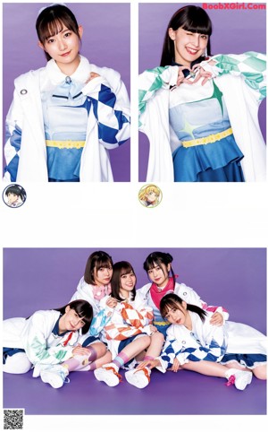 A group of young women in colorful outfits posing for a magazine.